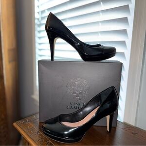 Brand New Vince Camuto Zella Black Nubuck Patent - 7.5